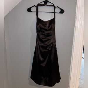 deep brown silky dress